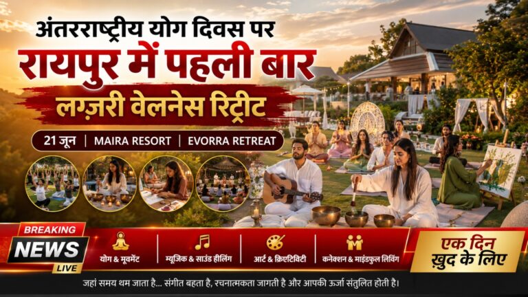Raipur will host its first luxury wellness retreat on International Yoga Day, with EVORRA RETREAT bringing a unique experience