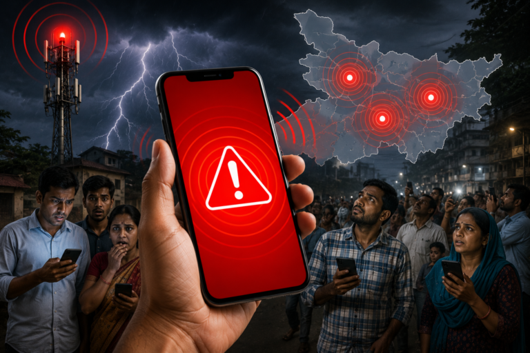 The alert frightened more than the storm itself! The emergency siren blaring on mobile phones at midnight caused panic, raising questions.